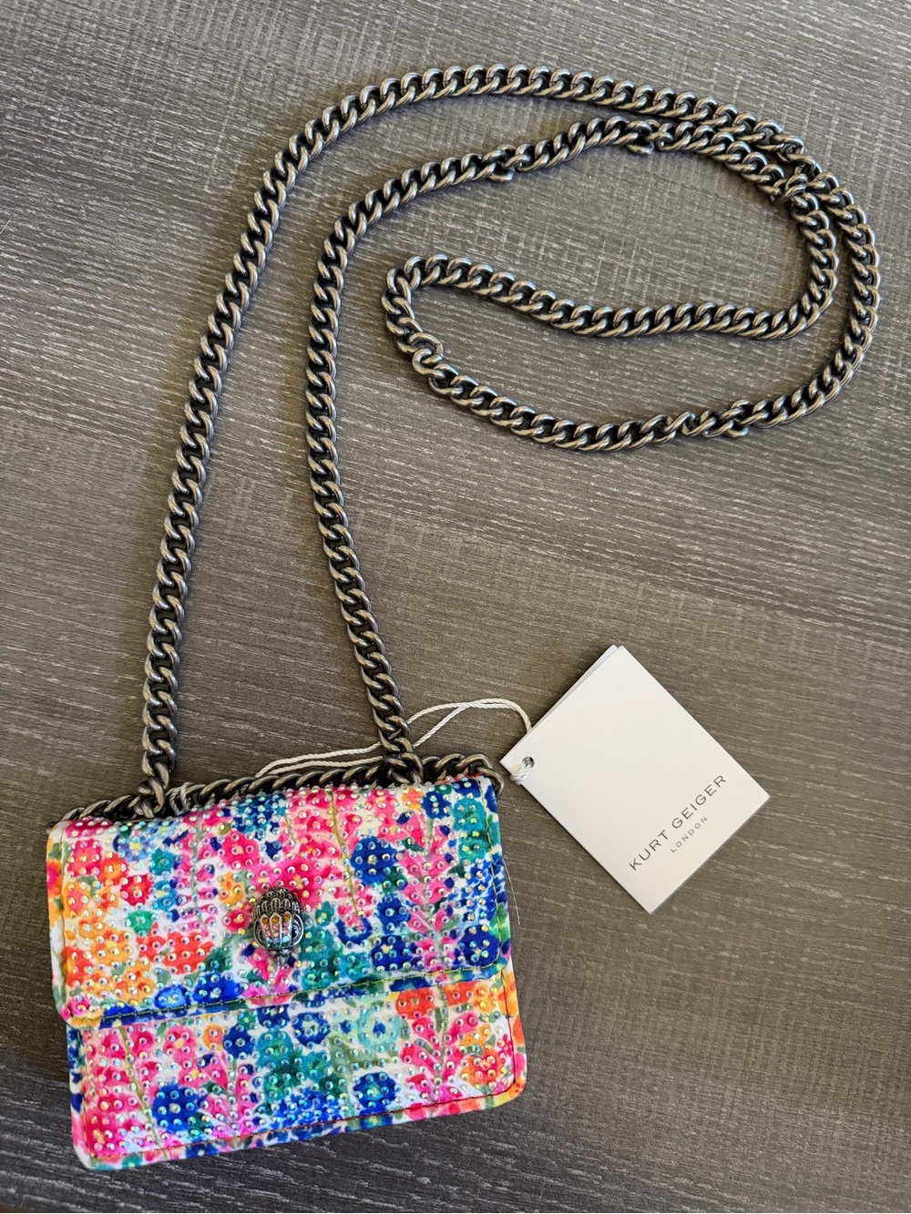 Kurt Geiger London Micro Kensington Floral Crystal Embellished